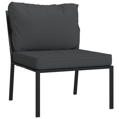 Set Salotto da Giardino 6pz con Cuscini Grigi in Acciaio | homemem39
