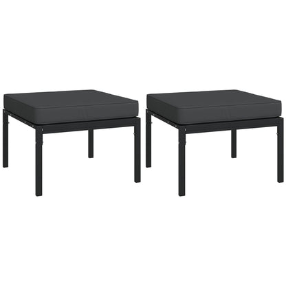 Set Salotto da Giardino 5pz con Cuscini Grigi in Acciaio | homemem39