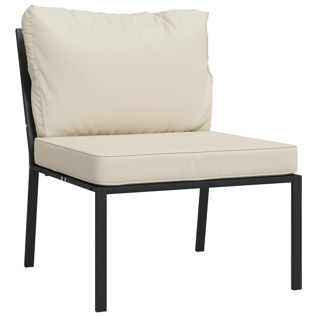 Set Salotto da Giardino 6pz con Cuscini Sabbia in Acciaio | homemem39