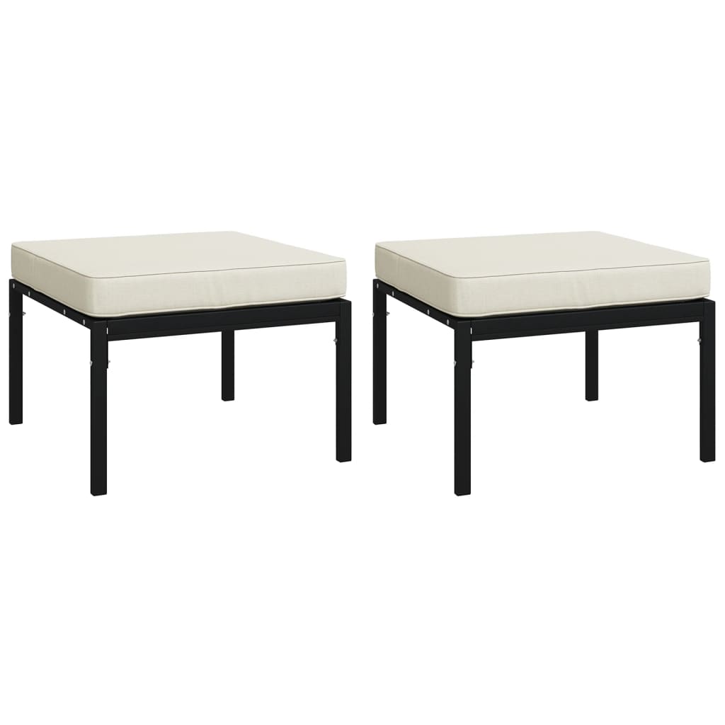 Set Salotto da Giardino 6pz con Cuscini Sabbia in Acciaio | homemem39