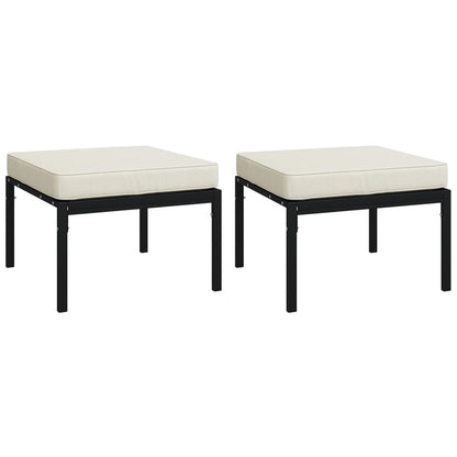 Set Salotto da Giardino 6pz con Cuscini Sabbia in Acciaio | homemem39