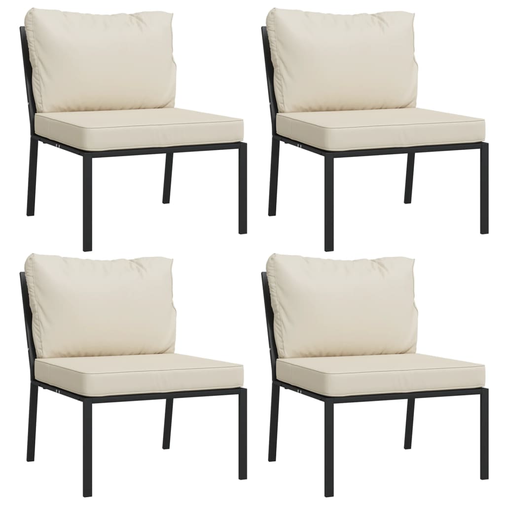 Set Salotto da Giardino 11pz con Cuscini Sabbia in Acciaio | homemem39