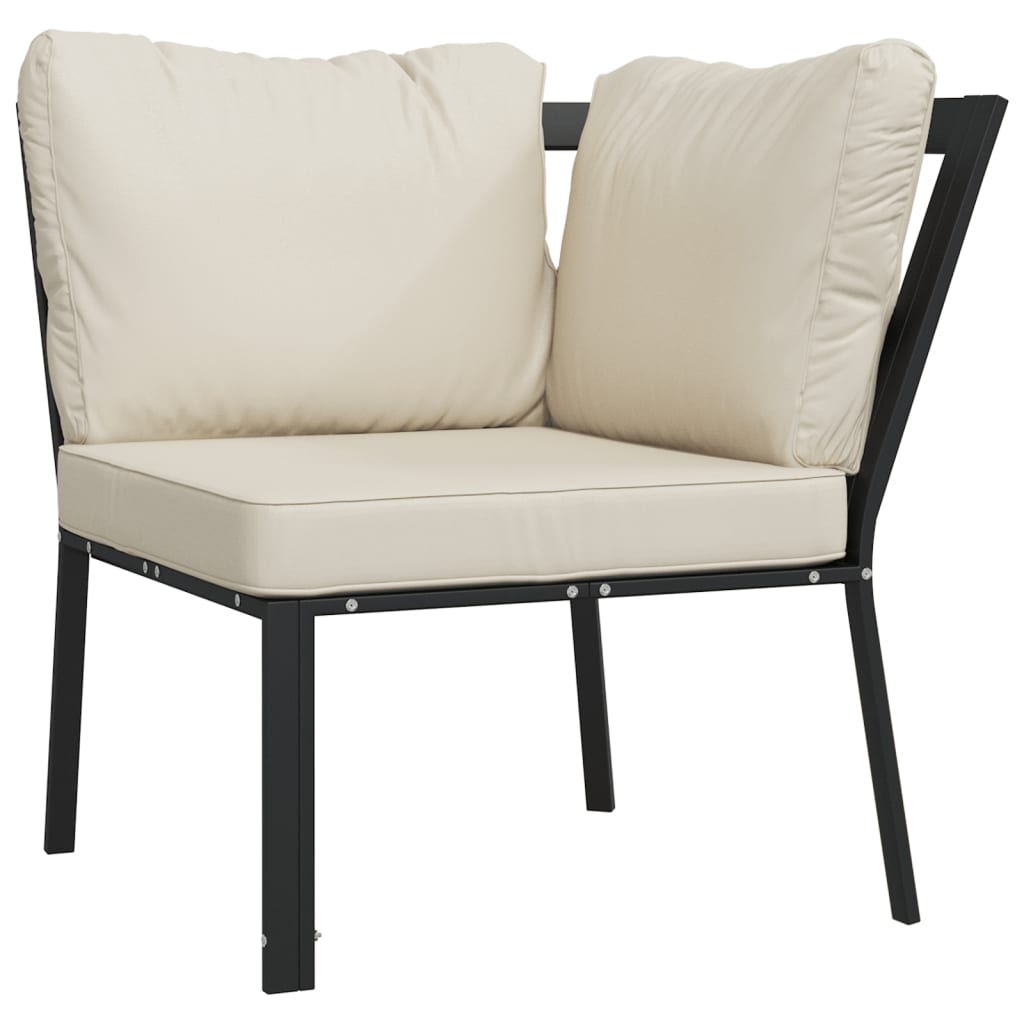 Set Salotto da Giardino 11pz con Cuscini Sabbia in Acciaio | homemem39