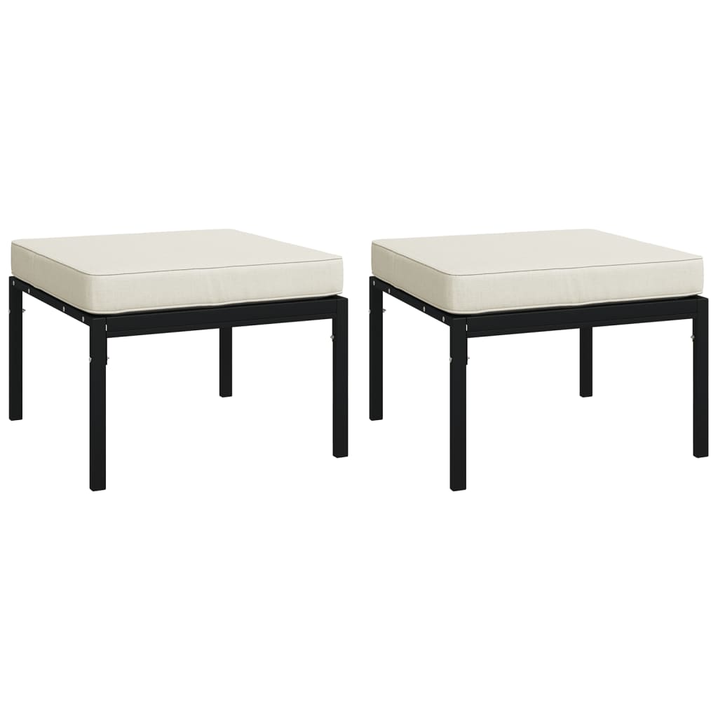 Set Salotto da Giardino 11pz con Cuscini Sabbia in Acciaio | homemem39