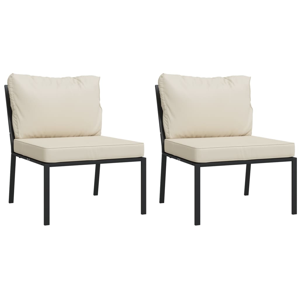 Set Salotto da Giardino 6pz con Cuscini Sabbia in Acciaio | homemem39