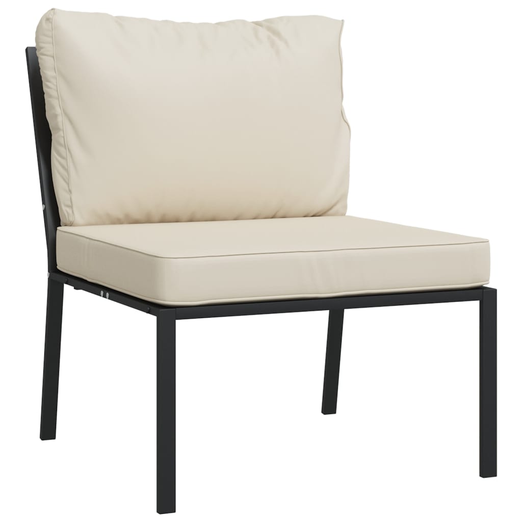 Set Salotto da Giardino 6pz con Cuscini Sabbia in Acciaio | homemem39