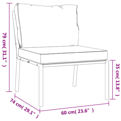 Set Salotto da Giardino 5pz con Cuscini Sabbia in Acciaio | homemem39