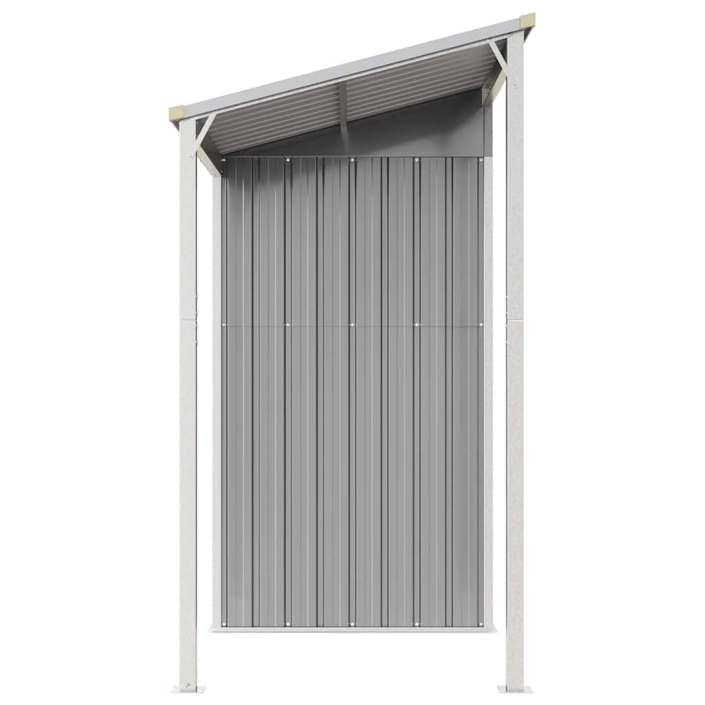Casetta da giardino con tetto allungato grigio chiaro 277x107x181 cm in acciaio | homemem39