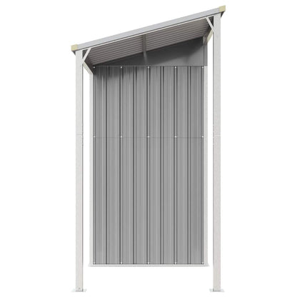Casetta da giardino con tetto allungato grigio chiaro 277x107x181 cm in acciaio | homemem39
