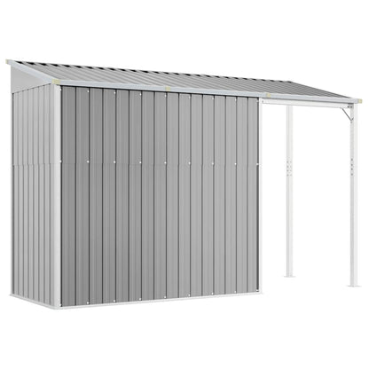 Capannone Tetto Esteso Grigio Chiaro 277x107x181cm Acciaio - homemem39