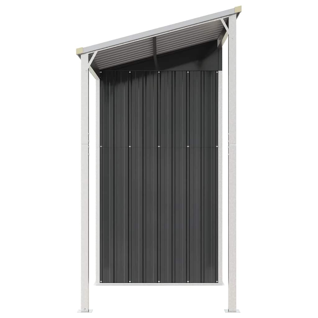 Capanno Giardino Tetto Esteso Antracite 277x107x181cm Acciaio - homemem39