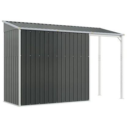 Capanno Giardino Tetto Esteso Antracite 277x107x181cm Acciaio - homemem39