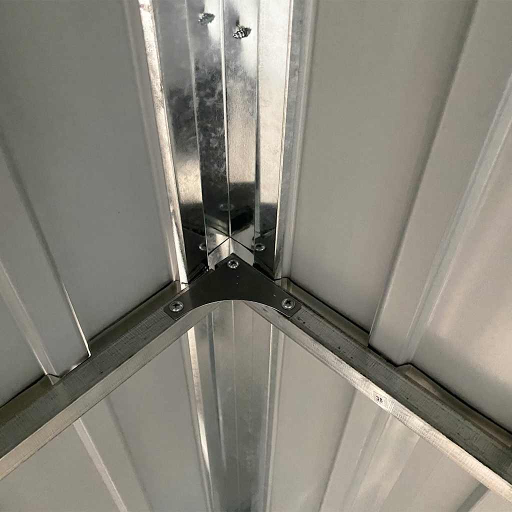 Capannone Tetto Esteso Marrone Chiaro 277x107x181cm Acciaio | homemem39