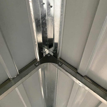 Capannone Tetto Esteso Marrone Chiaro 277x107x181cm Acciaio | homemem39