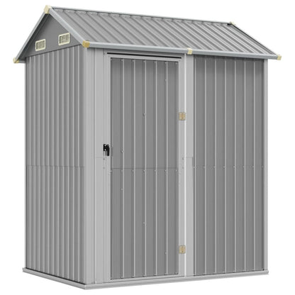 Capanno Giardino Grigio Chiaro 192x152,5x237cm Acciaio Zincato - homemem39