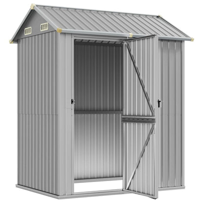 Capanno Giardino Grigio Chiaro 192x152,5x237cm Acciaio Zincato - homemem39