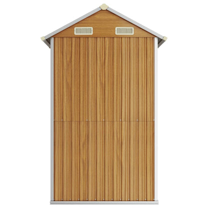 Capanno Giardino Marrone Chiaro 192x152,5x237cm Acciaio Zincato - homemem39