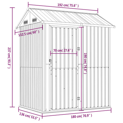 Capanno Giardino Marrone Chiaro 192x152,5x237cm Acciaio Zincato - homemem39