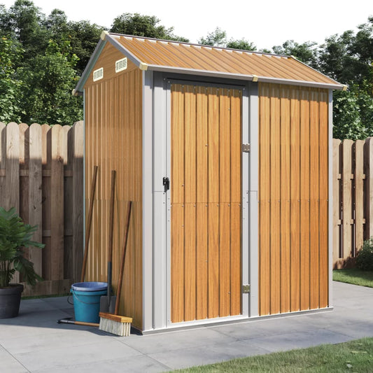 Capanno Giardino Marrone Chiaro 192x152,5x237cm Acciaio Zincato - homemem39