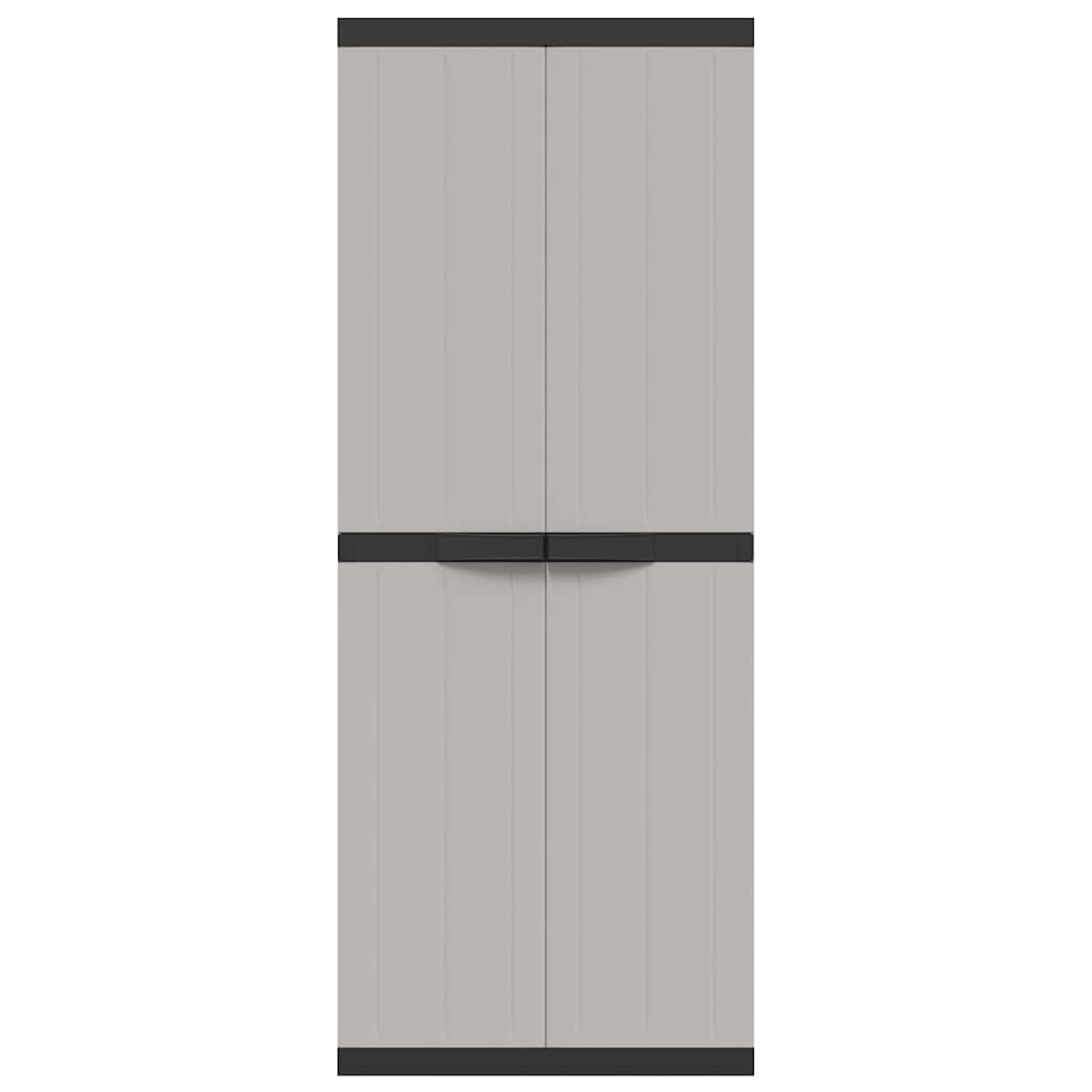 Armadio da Esterno Grigio e Nero 65x37x165 cm in PP