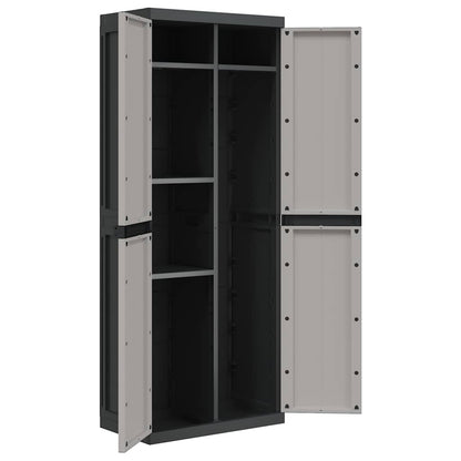 Armadio da Esterno Grigio e Nero 65x37x165 cm in PP | homemem39