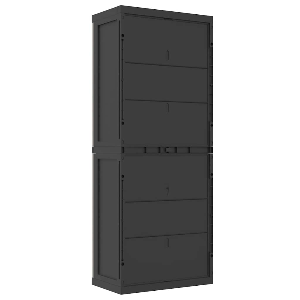 Armadio da Esterno Grigio e Nero 65x37x165 cm in PP | homemem39