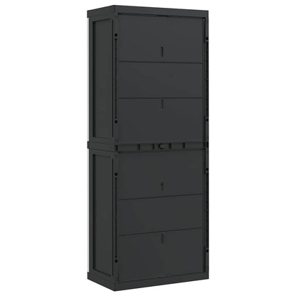 Armadio da Esterno Grigio e Nero 65x37x165 cm in PP | homemem39