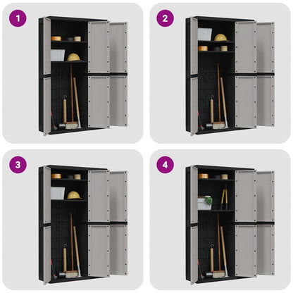Armadio da Esterno Grigio e Nero 97x37x165 cm in PP | homemem39
