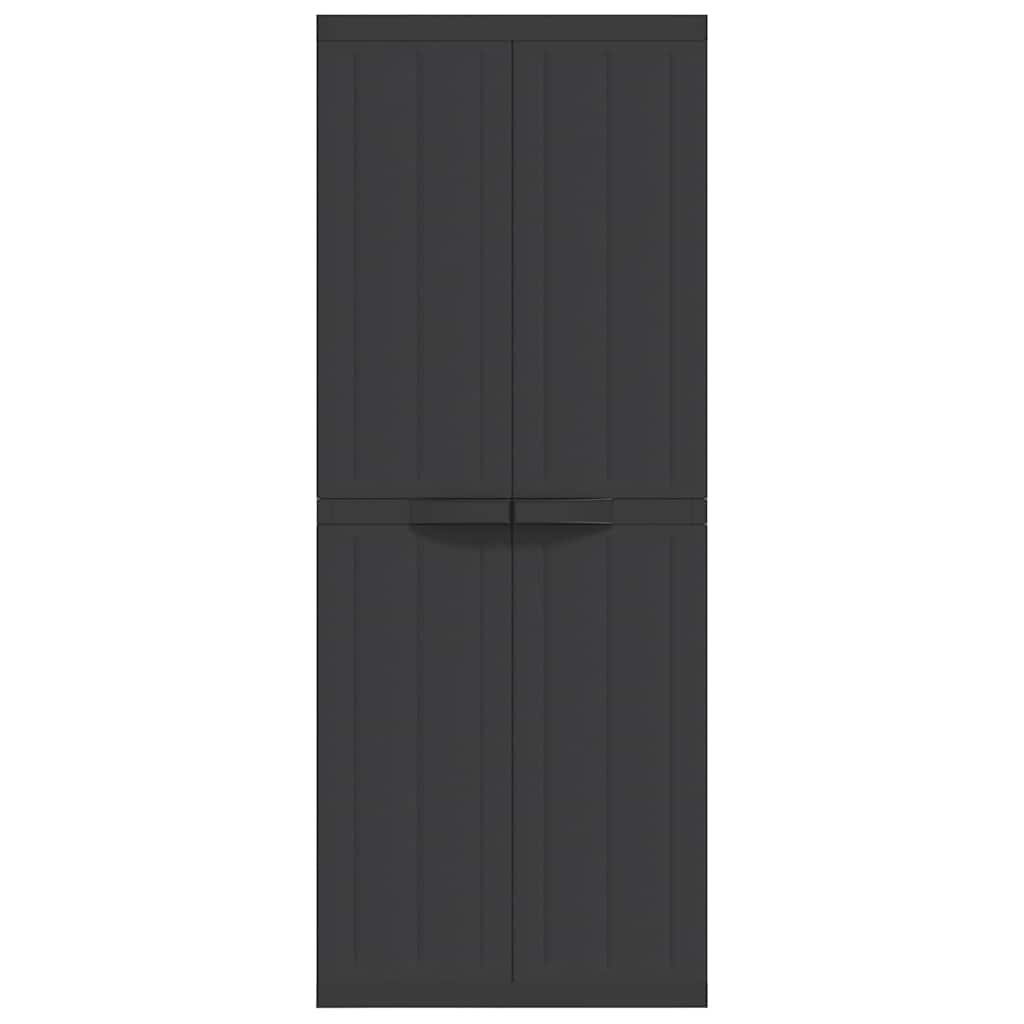 Armadio da Esterno Nero 65x37x165 cm in PP
