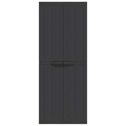 Armadio da Esterno Nero 65x37x165 cm in PP