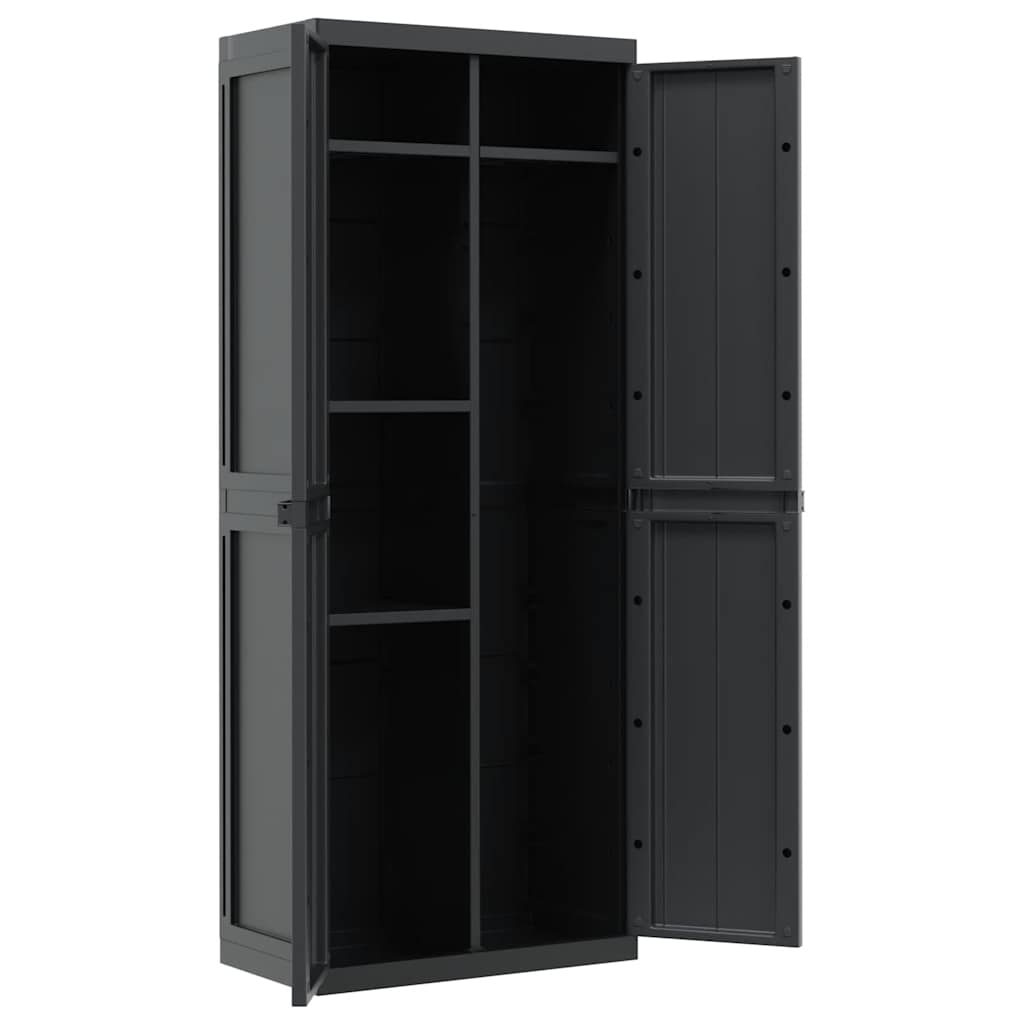 Armadio da Esterno Nero 65x37x165 cm in PP | homemem39