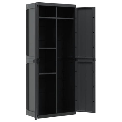 Armadio da Esterno Nero 65x37x165 cm in PP | homemem39