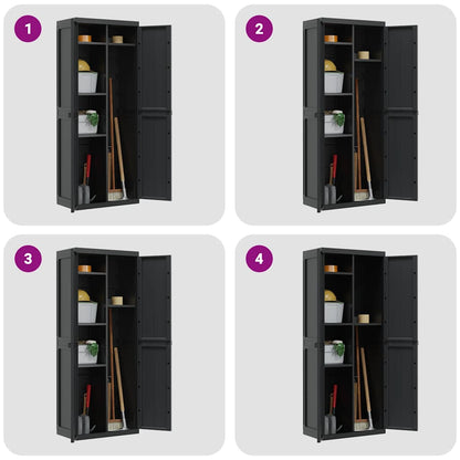 Armadio da Esterno Nero 65x37x165 cm in PP | homemem39