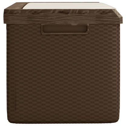Baule da Giardino con Cuscino Seduta Marrone 350 L in PP | homemem39
