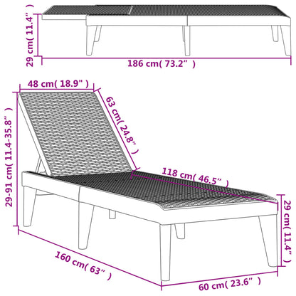 Lettino Cappuccino 186x60x29 cm in PP - homemem39