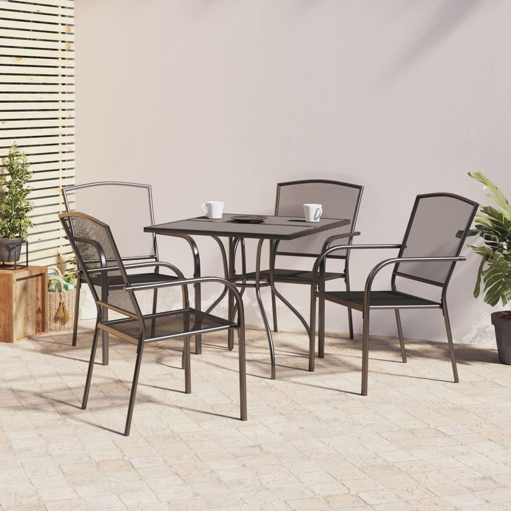 Set da Pranzo da Giardino 5 pz in Acciaio Antracite | homemem39