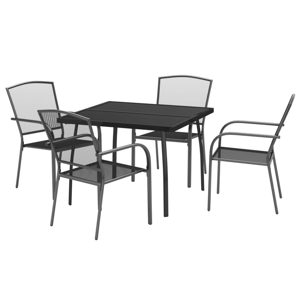 Set da Pranzo da Giardino 5 pz in Acciaio Antracite | homemem39