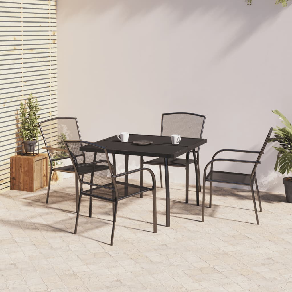 Set da Pranzo da Giardino 5 pz in Acciaio Antracite | homemem39