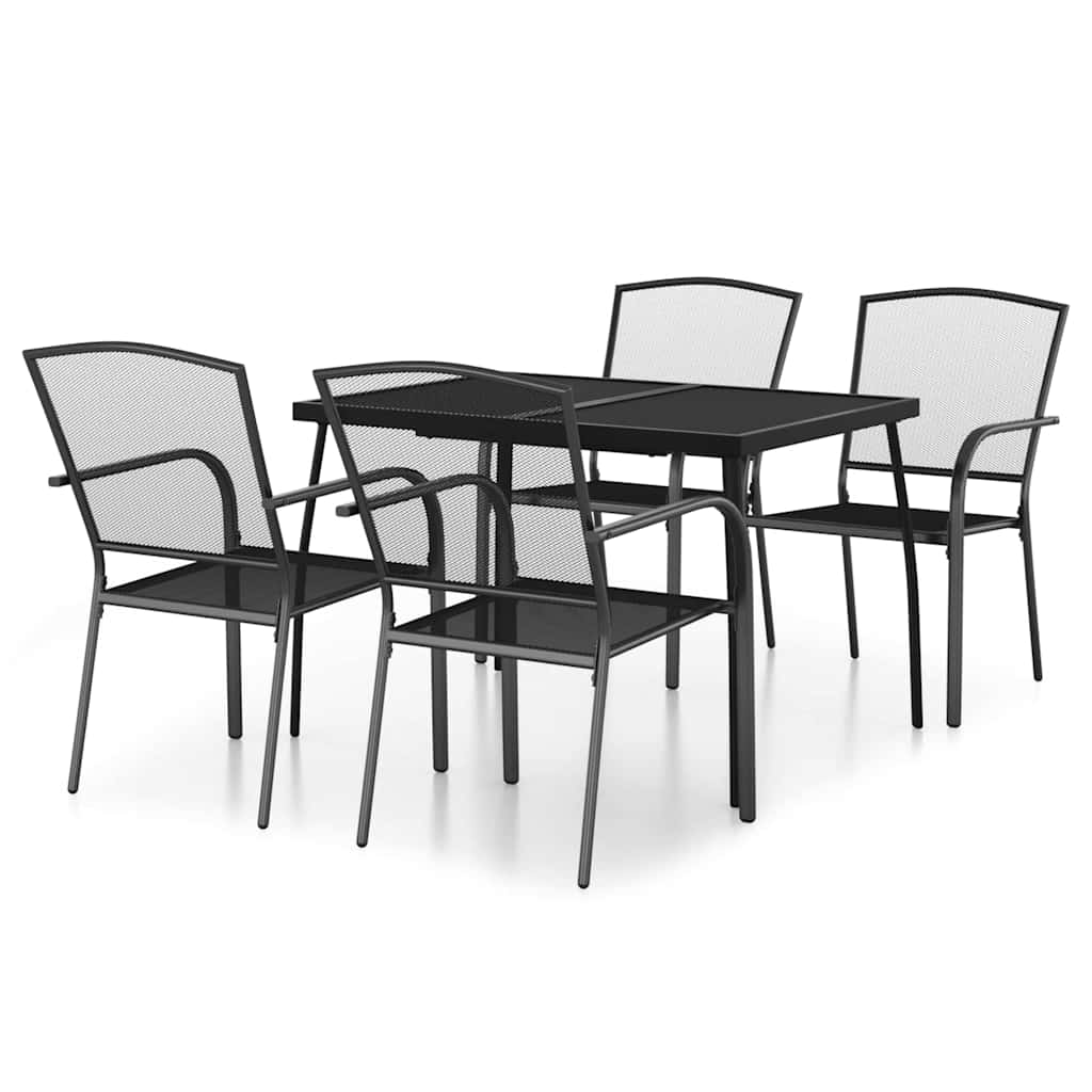 Set da Pranzo da Giardino 5 pz in Acciaio Antracite | homemem39