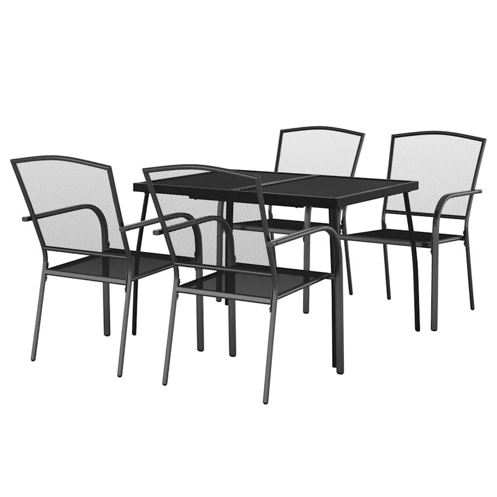 Set da Pranzo da Giardino 5 pz in Acciaio Antracite | homemem39