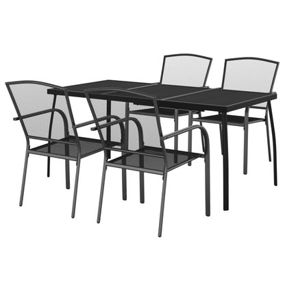 Set da Pranzo da Giardino 5 pz in Acciaio Antracite | homemem39