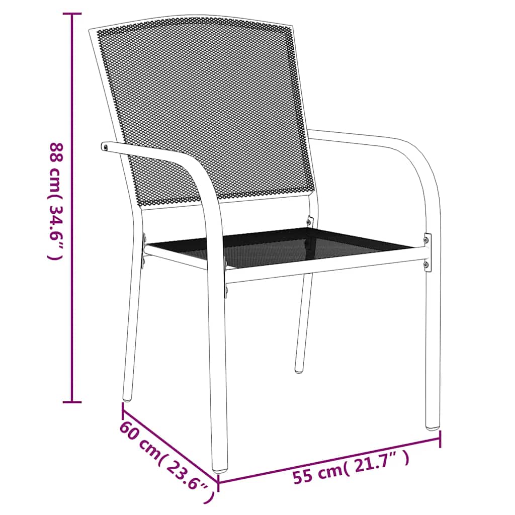 Set da Pranzo da Giardino 5 pz in Acciaio Antracite | homemem39