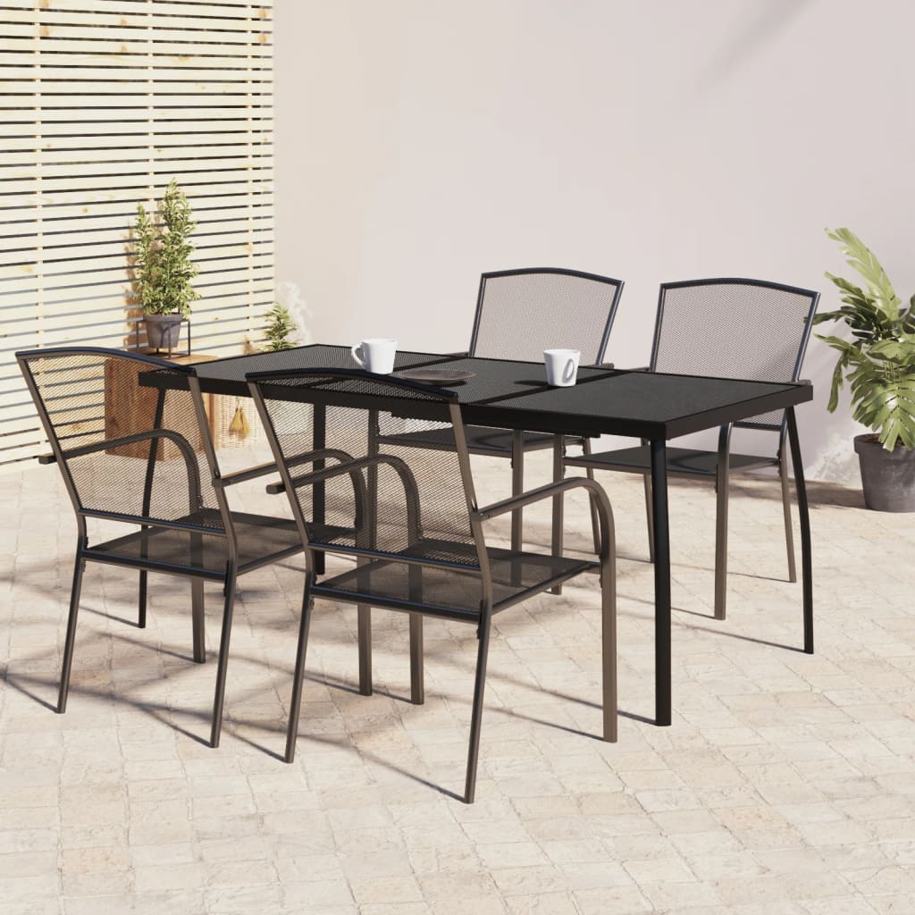 Set da Pranzo da Giardino 5 pz in Acciaio Antracite | homemem39