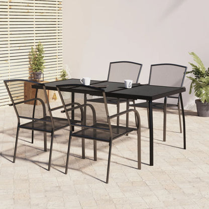 Set da Pranzo da Giardino 5 pz in Acciaio Antracite | homemem39