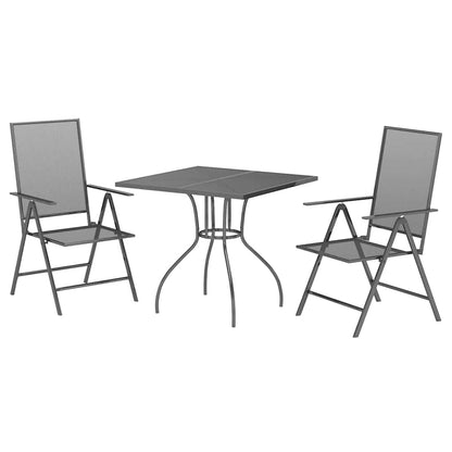 Set da Pranzo da Giardino 3 pz in Acciaio Antracite | homemem39