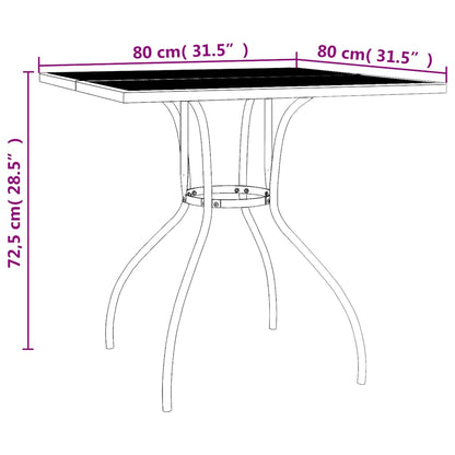 Set da Pranzo da Giardino 3 pz in Acciaio Antracite | homemem39