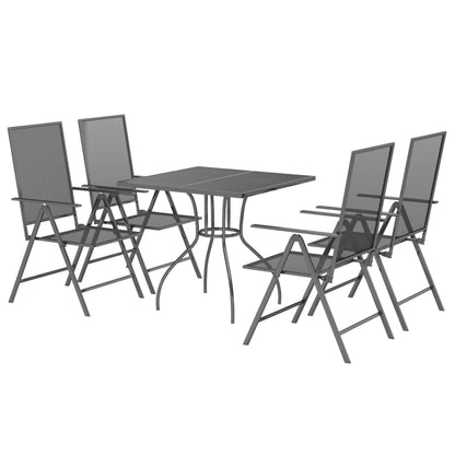 Set da Pranzo da Giardino 5 pz in Acciaio Antracite | homemem39