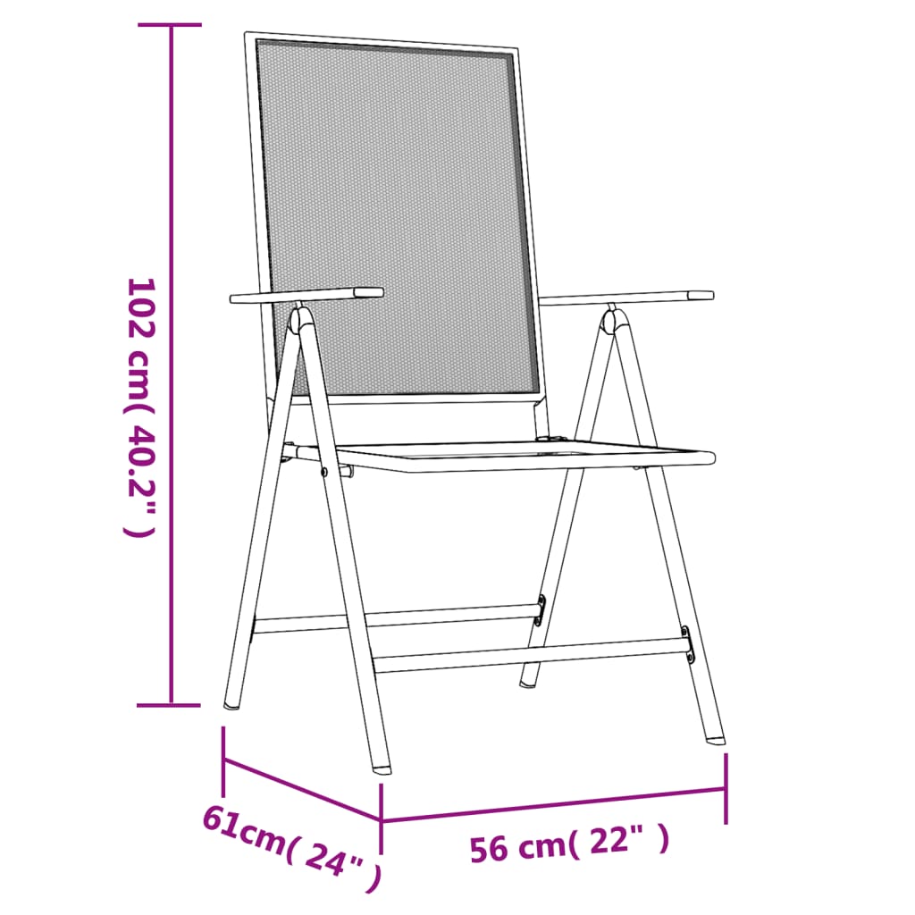 Set da Pranzo da Giardino 5 pz in Acciaio Antracite | homemem39