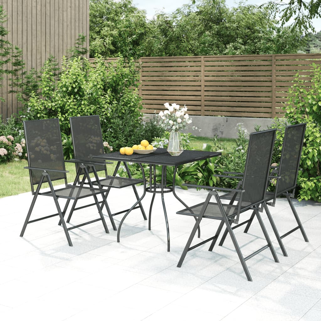 Set da Pranzo da Giardino 5 pz in Acciaio Antracite | homemem39