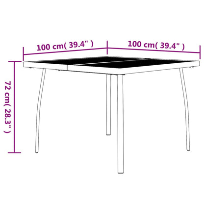 Set da Pranzo da Giardino 3 pz in Acciaio Antracite | homemem39
